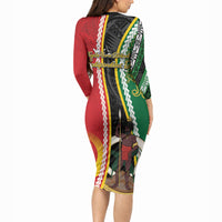 Ni-Vanuatu Indipendens Dei Celebretem Long Sleeve Bodycon Dress Yumi Yumi Yumi