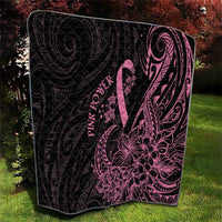 Polynesian Pink Power Quilt Breast Cancer Ribbon Turtle and Flowers LT7 - Polynesian Pride