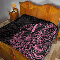 Polynesian Pink Power Quilt Breast Cancer Ribbon Turtle and Flowers LT7 - Polynesian Pride