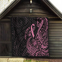 Polynesian Pink Power Quilt Breast Cancer Ribbon Turtle and Flowers LT7 - Polynesian Pride