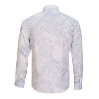 Samoa White Sunday Long Sleeve Button Shirt Hibiscus Special LT7 - Polynesian Pride