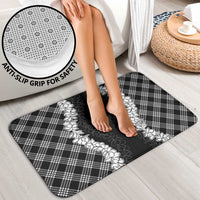 Hawaii Aloha Plumeria Lei Black Palaka Bathroom Set - Polynesian Pride