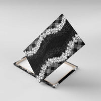 Hawaii Aloha Plumeria Lei Black Palaka Canvas Wall Art - Polynesian Pride