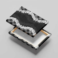 Hawaii Aloha Plumeria Lei Black Palaka Canvas Wall Art - Polynesian Pride