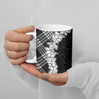 Hawaii Aloha Plumeria Lei Black Palaka Ceramic Mug - Polynesian Pride
