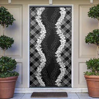Hawaii Aloha Plumeria Lei Black Palaka Door Cover - Polynesian Pride