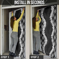 Hawaii Aloha Plumeria Lei Black Palaka Door Cover - Polynesian Pride