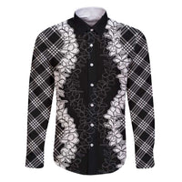 Hawaii Aloha Plumeria Lei Black Palaka Family Matching Puletasi and Hawaiian Shirt - Polynesian Pride