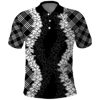 Hawaii Aloha Plumeria Lei Black Palaka Polo Shirt - Polynesian Pride
