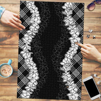 Hawaii Aloha Plumeria Lei Black Palaka Puzzle - Polynesian Pride