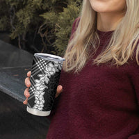 Hawaii Aloha Plumeria Lei Black Palaka Tumbler Cup - Polynesian Pride