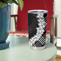 Hawaii Aloha Plumeria Lei Black Palaka Tumbler Cup - Polynesian Pride