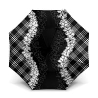Hawaii Aloha Plumeria Lei Black Palaka Umbrella - Polynesian Pride