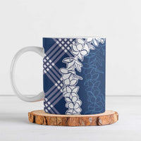 Hawaii Aloha Plumeria Lei Navy Palaka Ceramic Mug - Polynesian Pride