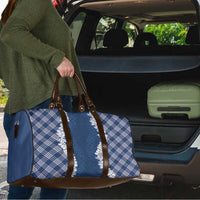 Hawaii Aloha Plumeria Lei Navy Palaka Travel Bag - Polynesian Pride