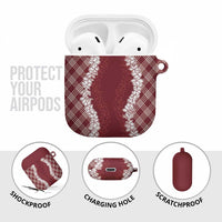 Hawaii Aloha Plumeria Lei Scarlet Palaka AirPods Case - Polynesian Pride