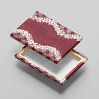 Hawaii Aloha Plumeria Lei Scarlet Palaka Canvas Wall Art - Polynesian Pride