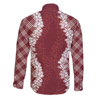 Hawaii Aloha Plumeria Lei Scarlet Palaka Family Matching Tank Maxi Dress and Hawaiian Shirt - Polynesian Pride