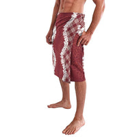 Hawaii Aloha Plumeria Lei Scarlet Palaka Lavalava - Polynesian Pride