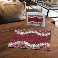 Hawaii Aloha Plumeria Lei Scarlet Palaka Puzzle - Polynesian Pride