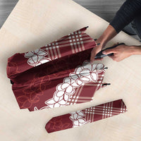 Hawaii Aloha Plumeria Lei Scarlet Palaka Umbrella - Polynesian Pride