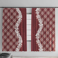 Hawaii Aloha Plumeria Lei Scarlet Palaka Window Curtain - Polynesian Pride