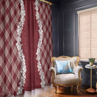 Hawaii Aloha Plumeria Lei Scarlet Palaka Window Curtain - Polynesian Pride