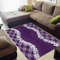 Hawaii Aloha Plumeria Lei Violet Palaka Area Rug - Polynesian Pride