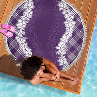 Hawaii Aloha Plumeria Lei Violet Palaka Beach Blanket - Polynesian Pride