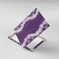 Hawaii Aloha Plumeria Lei Violet Palaka Canvas Wall Art - Polynesian Pride