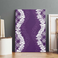 Hawaii Aloha Plumeria Lei Violet Palaka Canvas Wall Art - Polynesian Pride