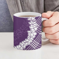 Hawaii Aloha Plumeria Lei Violet Palaka Ceramic Mug - Polynesian Pride