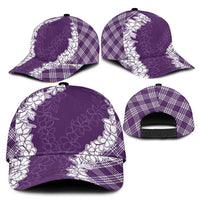 Hawaii Aloha Plumeria Lei Violet Palaka Classic Cap - Polynesian Pride