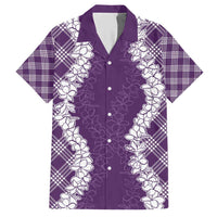 Hawaii Aloha Plumeria Lei Violet Palaka Hawaiian Shirt LT7 Violet - Polynesian Pride