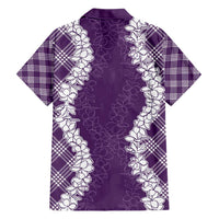Hawaii Aloha Plumeria Lei Violet Palaka Hawaiian Shirt LT7 - Polynesian Pride