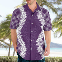 Hawaii Aloha Plumeria Lei Violet Palaka Hawaiian Shirt LT7 - Polynesian Pride