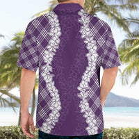 Hawaii Aloha Plumeria Lei Violet Palaka Hawaiian Shirt LT7 - Polynesian Pride