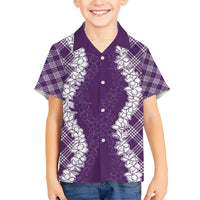 Hawaii Aloha Plumeria Lei Violet Palaka Hawaiian Shirt LT7 - Polynesian Pride