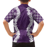 Hawaii Aloha Plumeria Lei Violet Palaka Hawaiian Shirt LT7 - Polynesian Pride