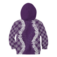 Hawaii Aloha Plumeria Lei Violet Palaka Kid Hoodie LT7 - Polynesian Pride