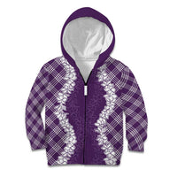 Hawaii Aloha Plumeria Lei Violet Palaka Kid Hoodie LT7 Zip Hoodie Violet - Polynesian Pride