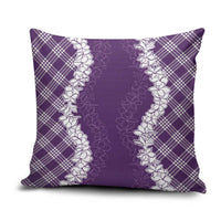 Hawaii Aloha Plumeria Lei Violet Palaka Pillow Cover - Polynesian Pride
