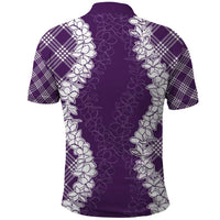 Hawaii Aloha Plumeria Lei Violet Palaka Polo Shirt - Polynesian Pride
