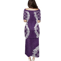 Hawaii Aloha Plumeria Lei Violet Palaka Puletasi - Polynesian Pride