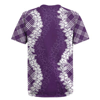 Hawaii Aloha Plumeria Lei Violet Palaka Rugby Jersey - Polynesian Pride