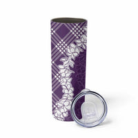 Hawaii Aloha Plumeria Lei Violet Palaka Skinny Tumbler - Polynesian Pride