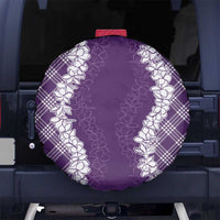 Hawaii Aloha Plumeria Lei Violet Palaka Spare Tire Cover - Polynesian Pride