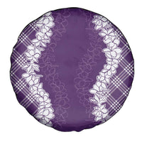 Hawaii Aloha Plumeria Lei Violet Palaka Spare Tire Cover - Polynesian Pride