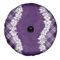 Hawaii Aloha Plumeria Lei Violet Palaka Spare Tire Cover - Polynesian Pride