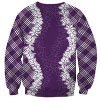 Hawaii Aloha Plumeria Lei Violet Palaka Sweatshirt - Polynesian Pride